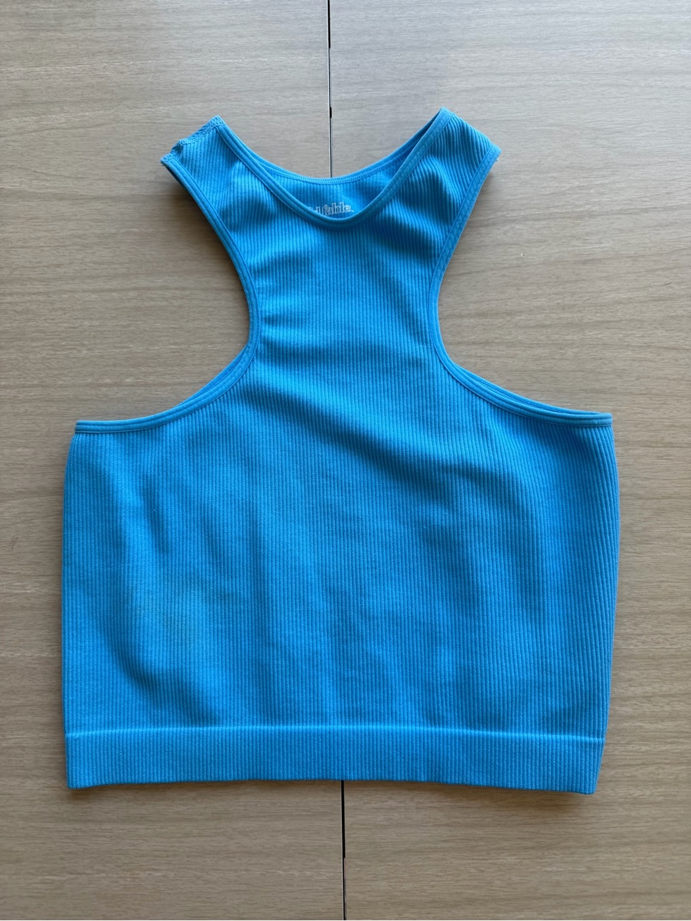 Wild Fable Bright Blue Ribbed Halter Racerback Crop Tank XS